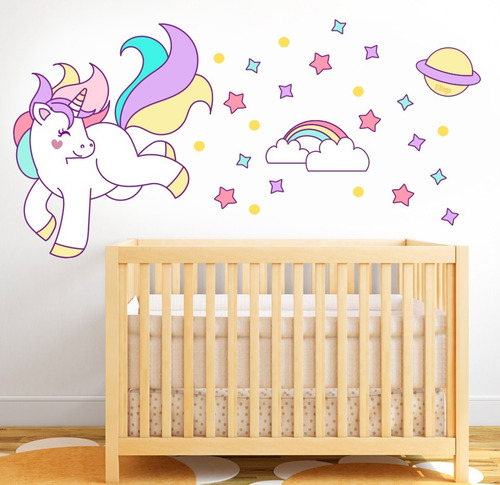 Vinilos Decorativos Infantil Unicornio  Arco Iris