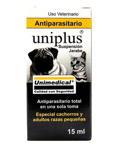 Jarabe Desparasitante Perro Y Gato 15ml Uniplus Unimedical 