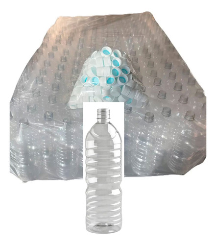 180 Botellas De 1 Litro Anillada Apollo Tapa Rosca Seguridad