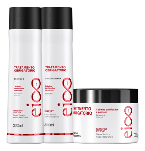 Kit Eico Pro Obrigatório Shampoo Condicionador Máscara