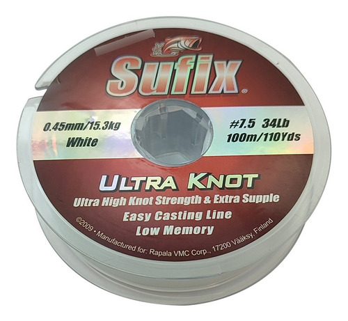 Nylon Running Ultra Knot Sufix 0.45mm 34lbs 100mts Baja Memo