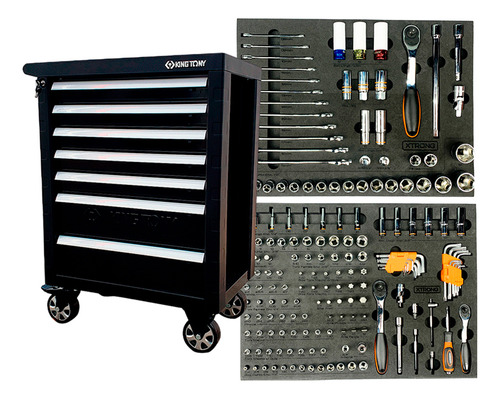 Carrinho De Ferramentas 7 Gaveta Completo 178pc King Tony