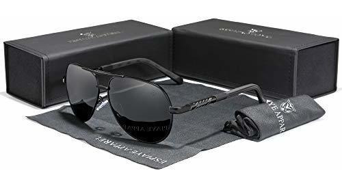 La Moda Masculina Genuina Aviador Gafas De Sol Uv400 Po...