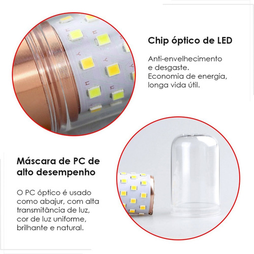 Lâmpada 4500k Super Led 16w Milho E27 3 Cores Bivolt 5 Peças