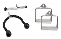 Comprar Combo Accesorios Para Polea Soga Tricep Estribos Barra Corta