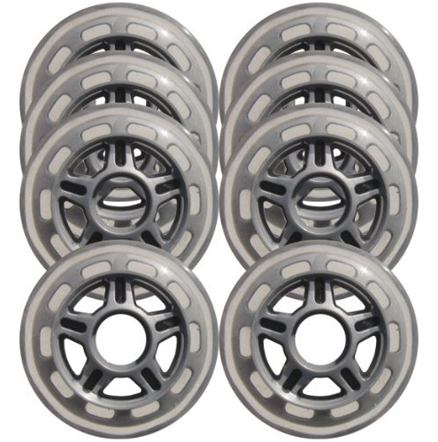 Ruedas Para Patines En Línea 78a (8 Pack), 80mm, Claro/plata