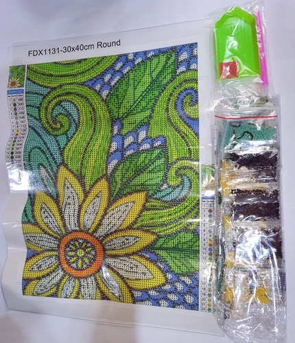 Pintura Com Diamantes-diy 5d Strass Flores Abstratas 6-30x40