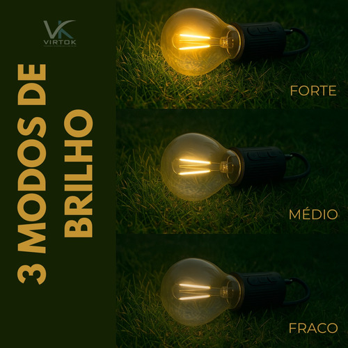 Kit 4 Lampadas Portatil Recarregavel Usb Camping Com Suporte