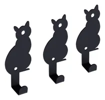 Comprar Percheros De Pared Moderno Placa De Acero 3 Dibujo Gatitos