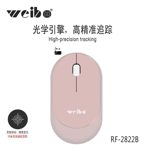 Mouse Óptico Inalámbrico Celeste Rosa Pastel Usb Rosa