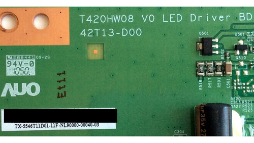 Led Driver Toshiba 55.46t11.d01 T420hw08 V0 46sl417u (Usado)