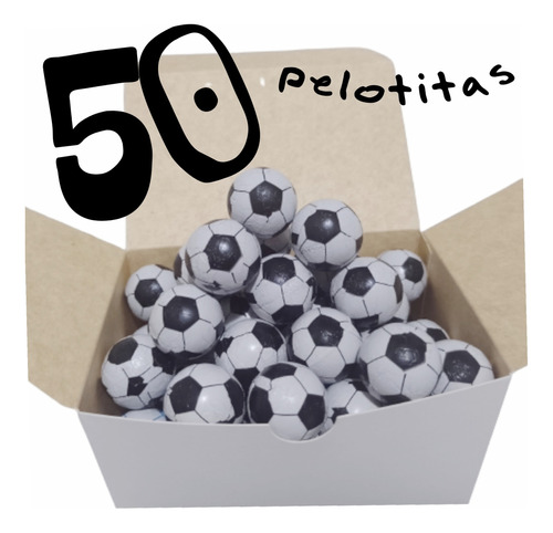 50 Pelotitas De Futbol Esferas Chocolate 2,5 Cm 12g Souvenir