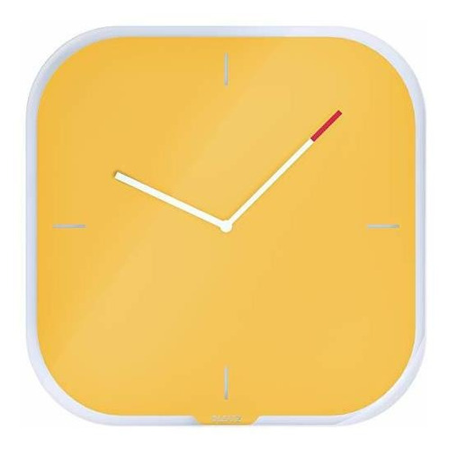 Reloj De Pared Leitz Cosy Amarillo, 32 X 32 X 5 Cm