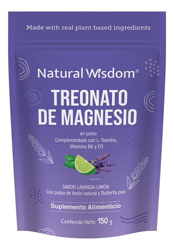 Nw Treonato De Magnesio En Polvo Con Alulosa L-teanina 150g Sabor Lavanda-Limón