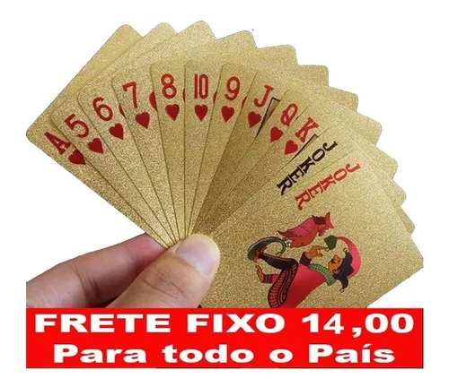 Baralho Jogo Cartas Buraco Truco Sueca Poker Dourado Gold