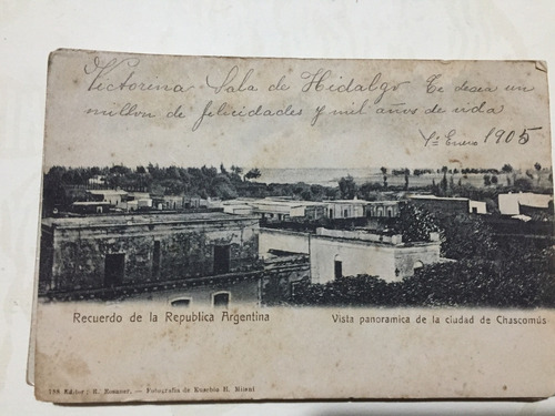 Postal Chascomus Vista Panoramica De La Ciudad 1905