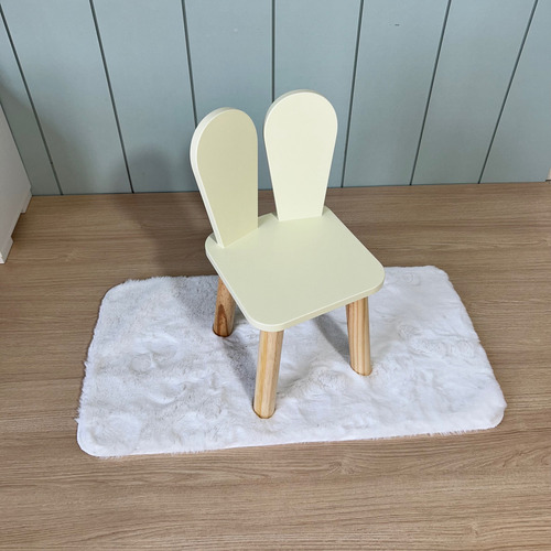 Cadeira Infantil Orelha Coelho Cor Amarelo