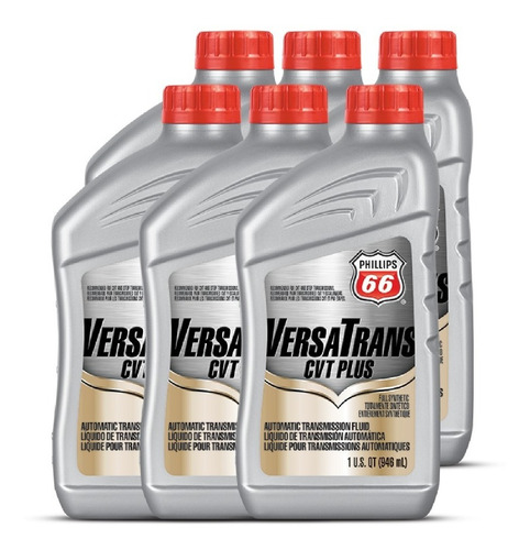 6-pack Aceite Transmisión Sintético P66 Versatrans Cvt Plus