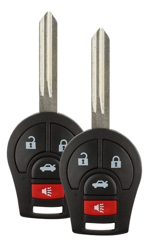 2x Keylessoption Remote Key Fob 4btn Para Nissan (cwtwb1u751