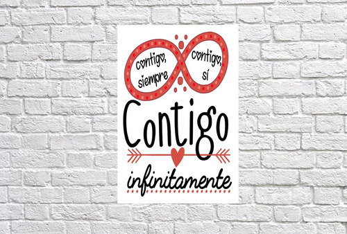 Vinilo Decorativo 40x60cm Contigo Siempre Si Infinitamente