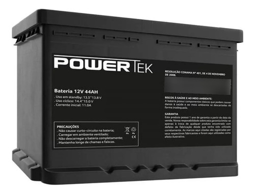 Bateria Powertek 12v 44ah Preto - En022