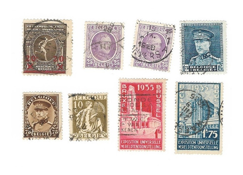 Lt1552. Lote De 8 Sellos De Belgica 1921-1939