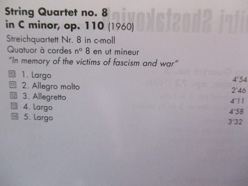 Imagen 3 de 7 de Dmitri Shostakovich - String Quartets 3 7 & 8 Hagen Quartett