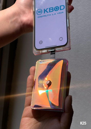 Kbod K25 Tarjetero Magnético Para Celular Con Sujetador Tornasol Wallet K25