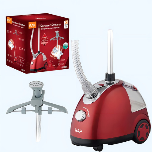 Plancha De Ropa Vertical A Vapor Con Ruedas 1700w Raf R.3037 Color Rojo