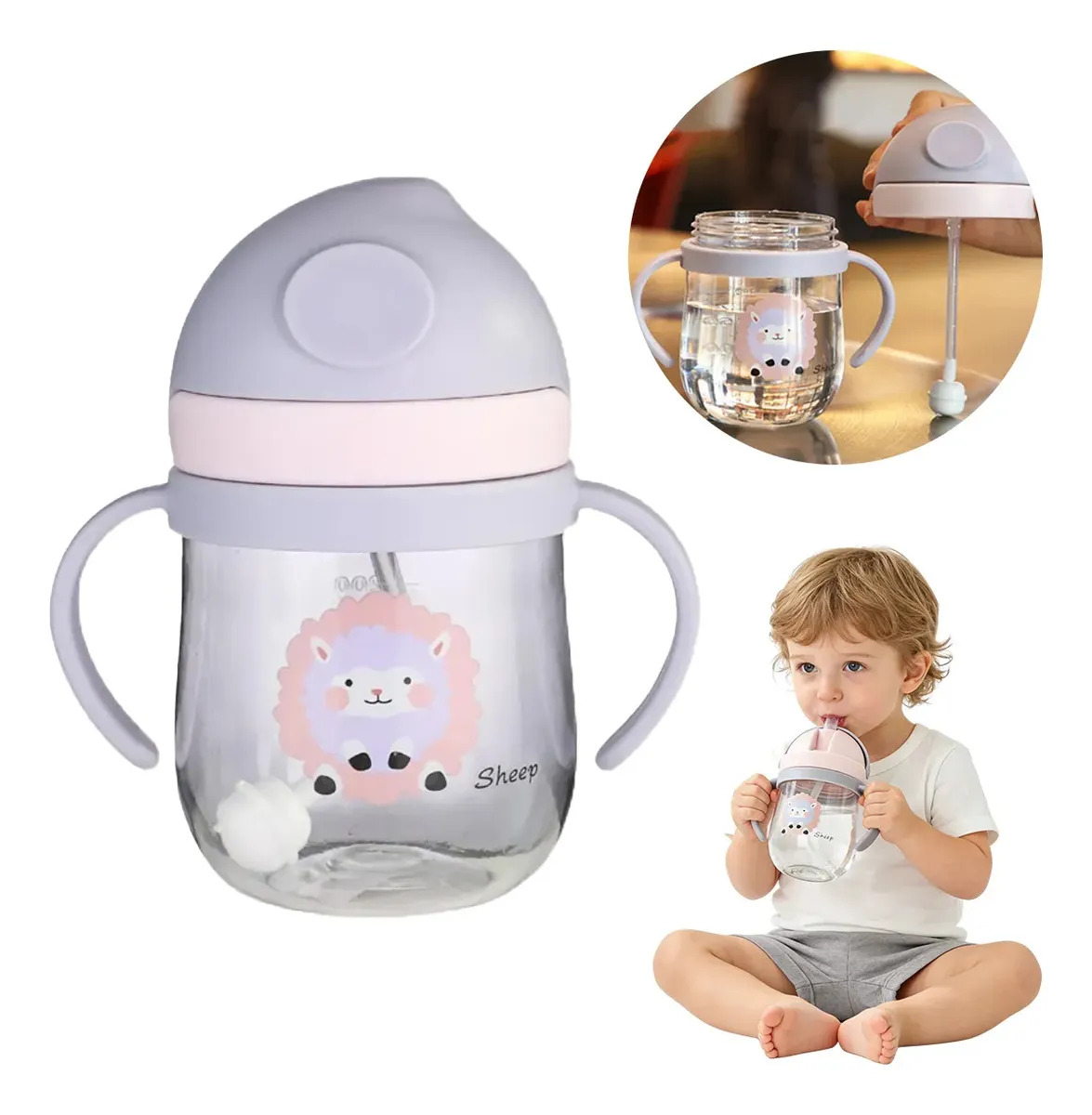 Castorng® Vaso Entrenador 360 Antiderrames, Bebés, Colores Color Violeta