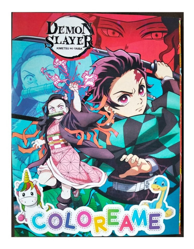 Demon Slayer Kimetsu Yaiba Paq 50 Libros Colorear Iluminar