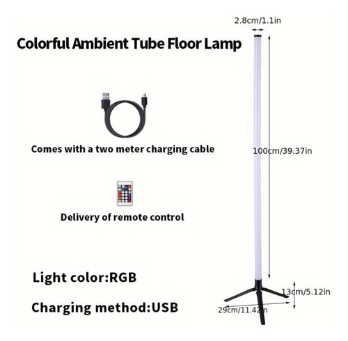 Tubo Led Rgb 1.20m-pixel-programable + App + Control + Base