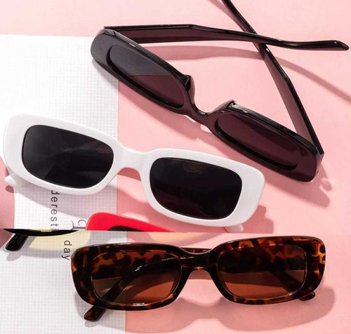 3piezas Gafas De Sol Rectangulares Estilo Retro De Diseñador