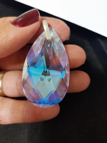 Imagem 6 de 6 de Pingente Amêndoa Cristal Swarovski 5,0 Cm Em Prata 925