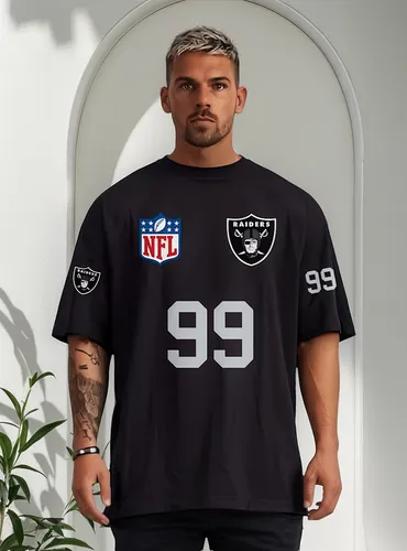 Camiseta Oversized Raiders Nfl Masculina Camisão Esportivo | Frete