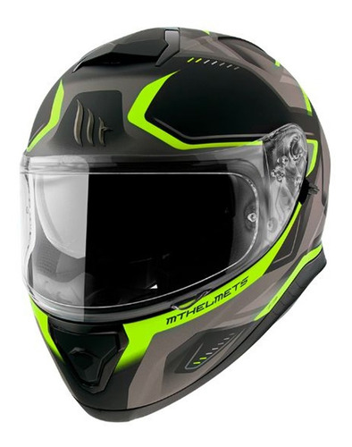 Imagen 1 de 5 de Casco Para Moto Mt Helmets Thunder Sv Turbine C3 Neon