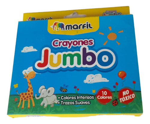 Creyones De Cera Jumbo Marfil 10 Colores