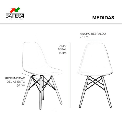 Imagen 5 de 5 de Pack X 2 Sillas Eames
