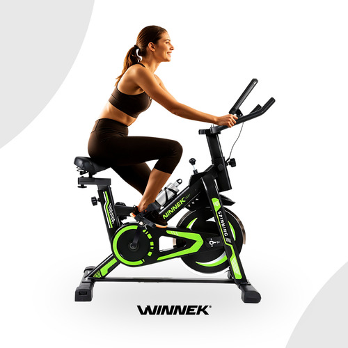 Bicicleta Spinning Com Roda De Inércia De 13kg Winnek Fitness Preto Verde