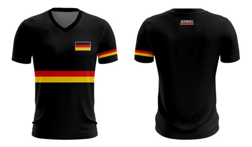 Camisa Dry Fit Alemanha Masculina Plus Size Futebol Prot. Uv