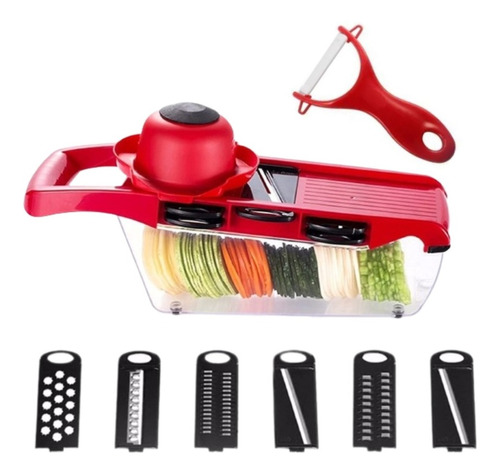 Cortador Verduras Mandoline 6 En 1 Rebanador Rallador 