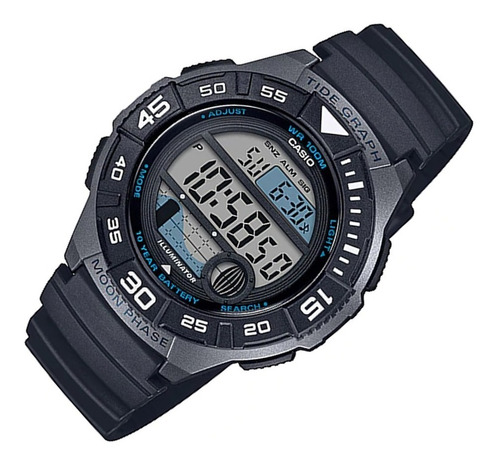 Reloj Casio Hombre Ws-1100h, Fase Lunar,pesca, Mareas Color de la correa Negro