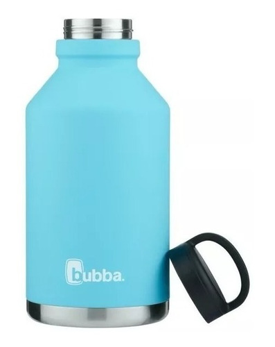 Botella De Agua Recubierta De Goma Acero Inoxidable Celeste