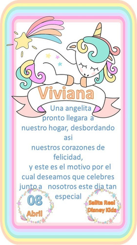 Video Tarjeta Invitación Digital- Unicornio Baby Shower