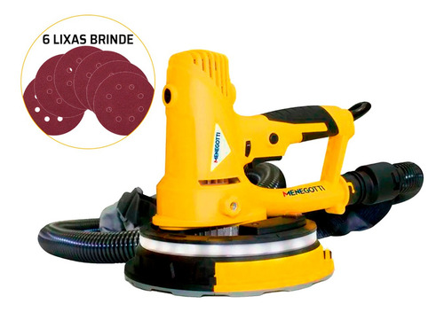 Lixadeira de parede Menegotti Prime MLP 710 LED amarela e preta 60Hz 710W 127V