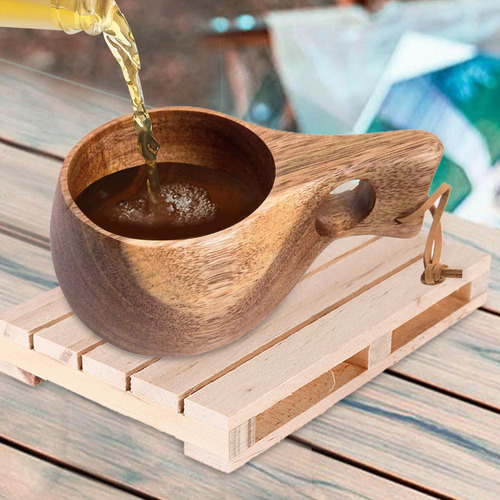 6 Wood Pallet Coaster Practical Tea Coffee Cup Pad Wooden