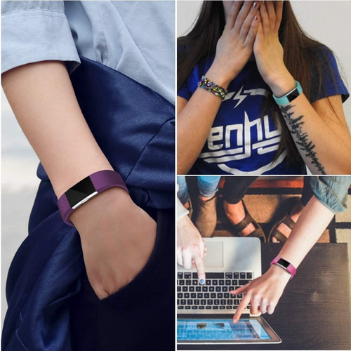Imagen 8 de 9 de 3 Mallas Para Reloj Fitbit Charge 2 Talle Small