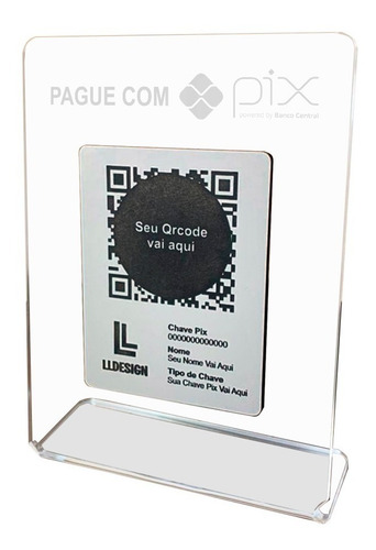 Imagem 1 de 3 de Placa Pix Para Recebimento Qrcode Em Acrílico
