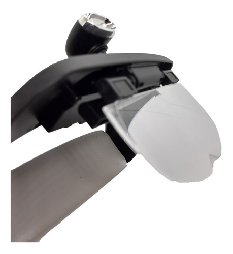 Imagen 4 de 9 de Visera Lupa Binocular Con Luz Y 4 Lentes Aumento