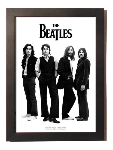 Quadro Poster Minimalista The Beatles Com Moldura 